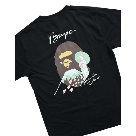 Bape A Bathing Ape Japan Tokyo Harajuku Black Shirt Size S - Picture 4 of 12